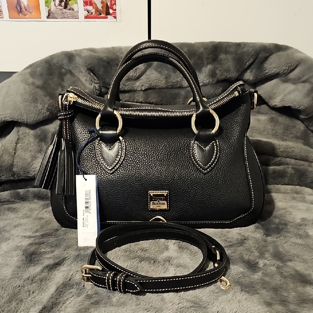 Dooney & Bourke Black Pebble Leather Satchel